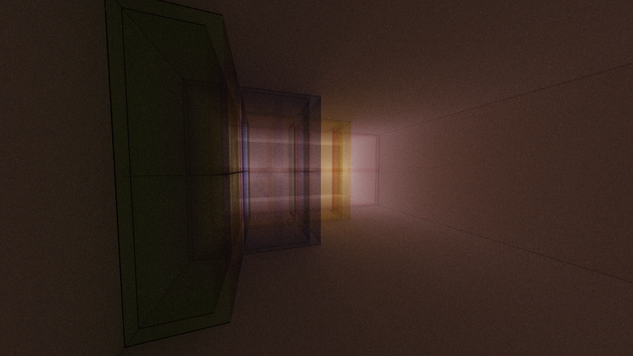 透过彩色玻璃板看点光源