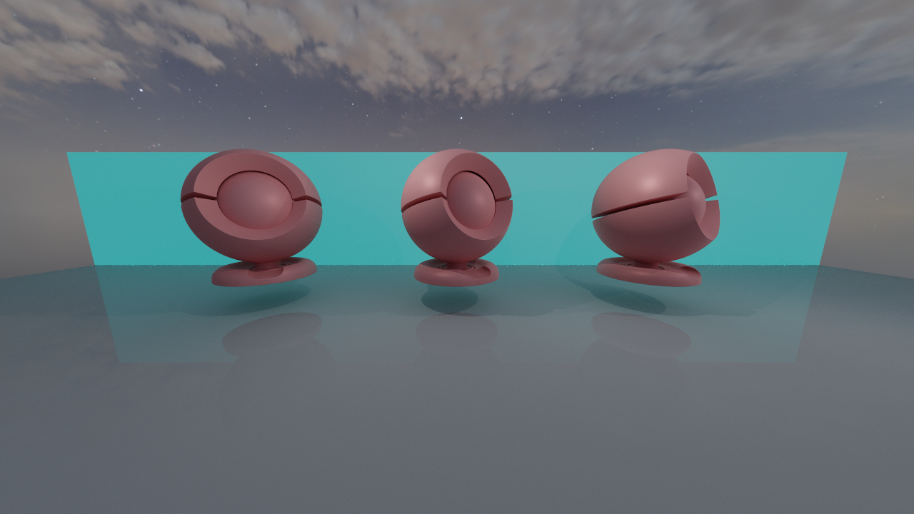 subsurface:左中右分别是 subsurface = 0/0.5/1.0